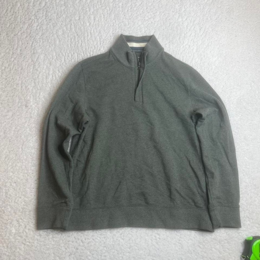 Untuckit men's grey quarter‎ zip sweater outdoors fall preppy M